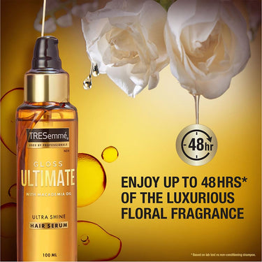 TRESemme Gloss Ultimate Ultra Shine Hair Serum 100ml with Macadamia Oil & Vitamin E, for Super shiny Finish (Pack of 3)
